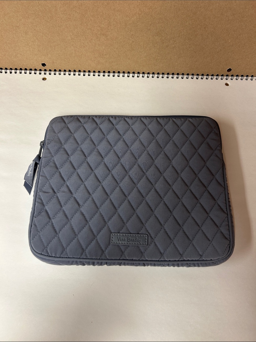 Vera Bradley Quilted Slate Gray Laptop Sleeve